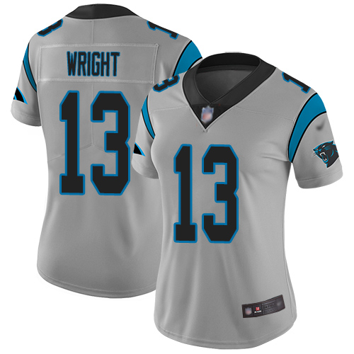 Carolina Panthers Limited Silver Women Jarius Wright Jersey NFL Football #13 Inverted Legend->women nfl jersey->Women Jersey